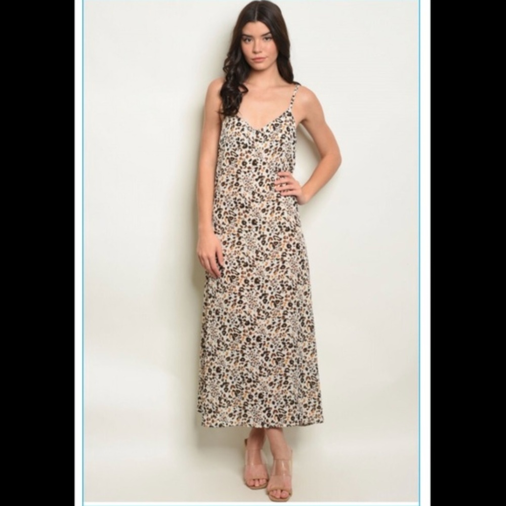 NWT Cheetah Leopard Maxi Slip dress Mob Wife Classic